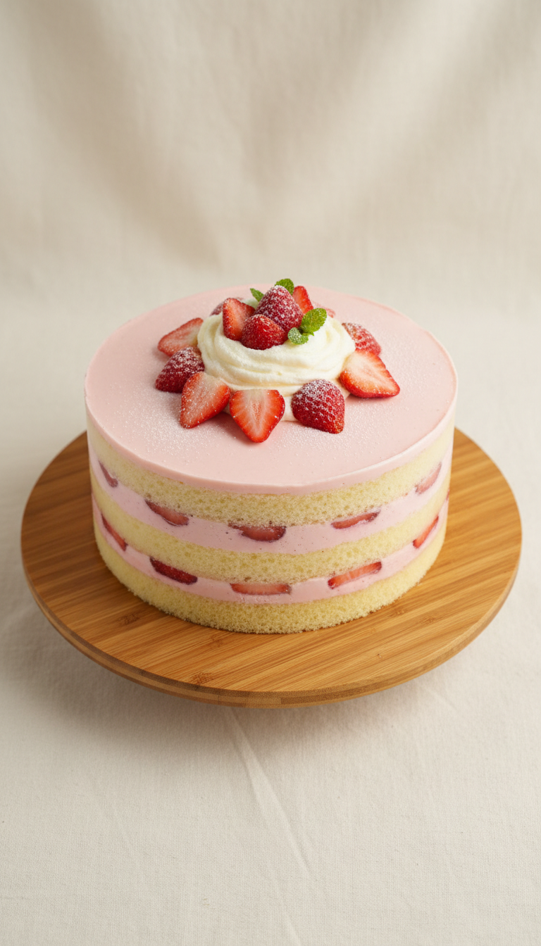 Strawberry Cream Layer Cake